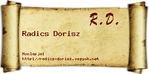 Radics Dorisz névjegykártya
